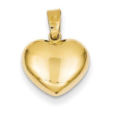 Puffed Heart Charm 14k Gold XCH355, MPN: XCH355, 886774124056