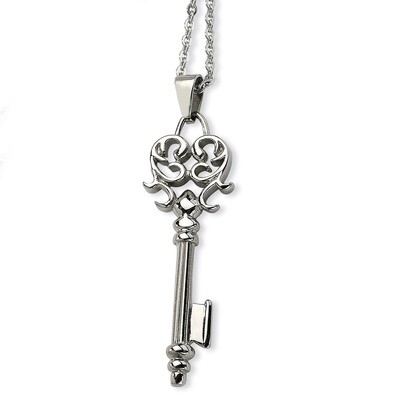 Key Pendant Necklace Stainless Steel SRN621-22, MPN: SRN621-22, 886774041872