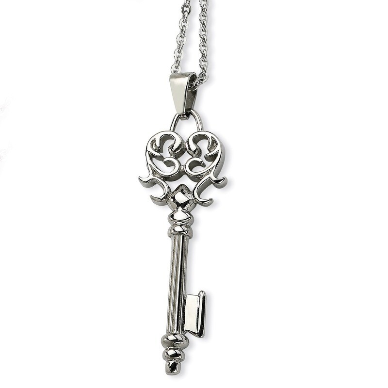 Key Pendant Necklace Stainless Steel SRN621-22