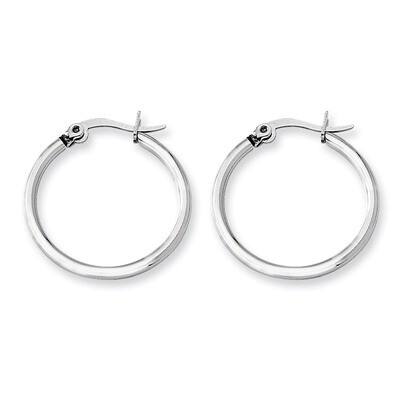 22mm Diameter Hoop Earrings Stainless Steel SRE113, MPN: SRE113, 883957747415