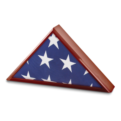 Cherry Matte Finish Poplar Veneer Glass Top Flag Collectors Box by Jere, MPN: JFB997-C, 196904081280
