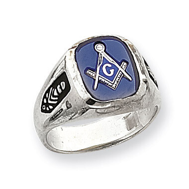 Men's Masonic Ring 14k White Gold Y1589M