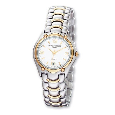 Mens Charles Hubert Two-tone Brass Silver White Dial Watch XWA594, MPN: XWA594, 811233013800
