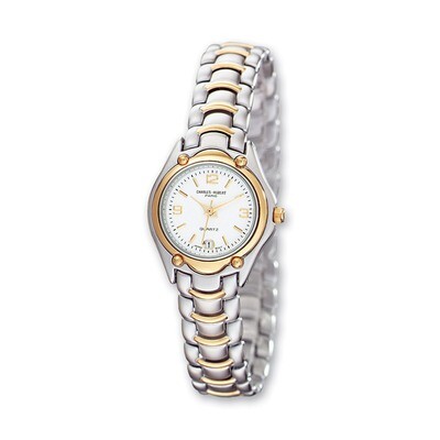 Ladies Charles Hubert Two-tone Brass White Dial Watch XWA595, MPN: XWA595, 811233013817