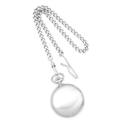Charles Hubert Satin Chrome-finish Off White Dial Pocket Watch XWA549, MPN: XWA549, 811233011301