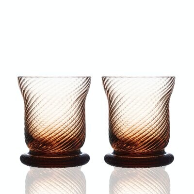 Caskata Quinn Optic Votive Set of 2 Amber GL-VOTIVE-200, MPN: GL-VOTIVE-200, 817325014137