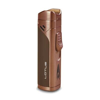 Lotus Monarch Copper-tone Quad Flame Lighter Fold-out Punch and Cigar Rest GM25109CP, MPN: GM25109C…