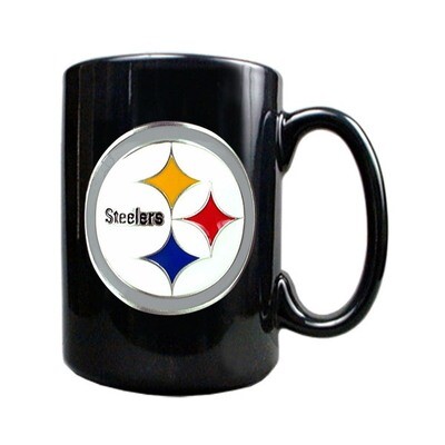 Pittsburgh Steelers 15oz Black Ceramic Mug GC156, MPN: GC156, 89006697452