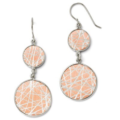 Leslie&#39;s Rose-plated Laser Design Shepherd Hook Earrings - Sterling Silver HB-QLE346, MPN: QLE346, …