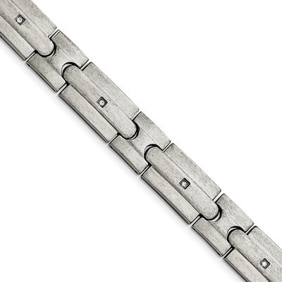 Brushed Czs Bracelet Stainless Steel SRB1411-8.25