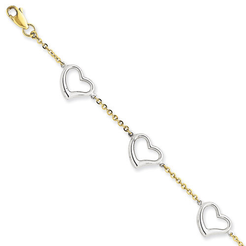 Heart Bracelet 14k Two-tone Gold SF1576-7
