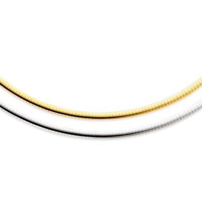 14k Gold-plated 4mm Reversible Adjustable Omega Sterling Silver RSM4-18, MPN: RSM4-18, 191101635724