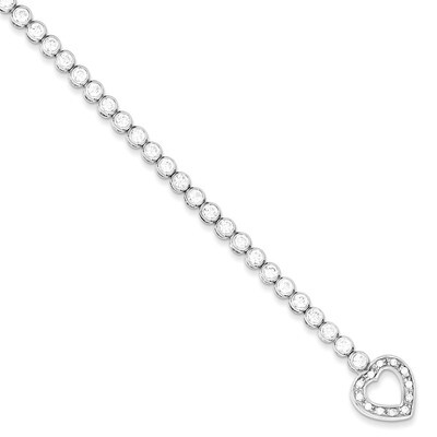 Diamond Tennis Bracelet 7.5 Sterling Silver QX557CZ, MPN: QX557CZ, 883957262154