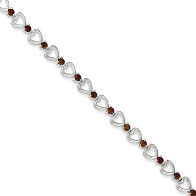 Garnet Bracelet Sterling Silver QX176GA, MPN: QX176GA, 815479015383