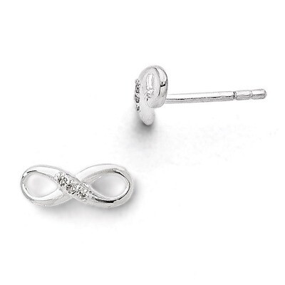 Sterling Silver Diamond Post Earrings QW347, MPN: QW347, 191101079603