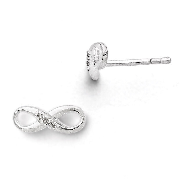 Sterling Silver Diamond Post Earrings QW347