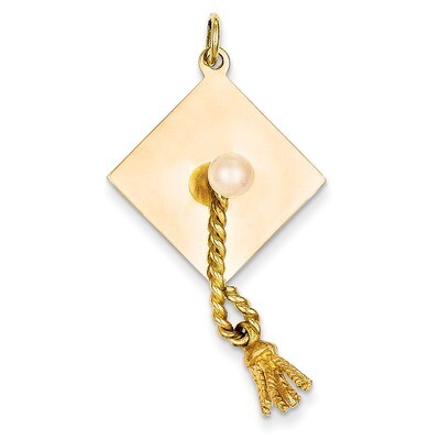 Graduation Cap with Fresh Water Cultured Pearl Charm 14k Gold XAC703, MPN: XAC703, 883957344126