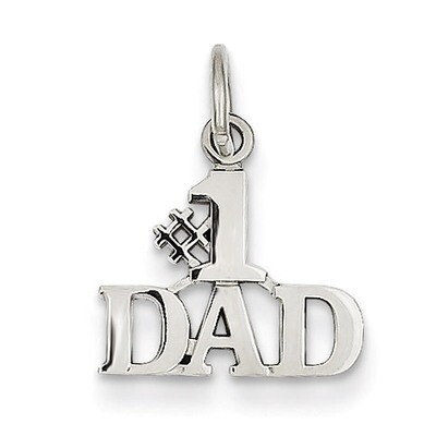 #1 Dad Charm 14k White Gold WCH66, MPN: WCH66, 886774119892