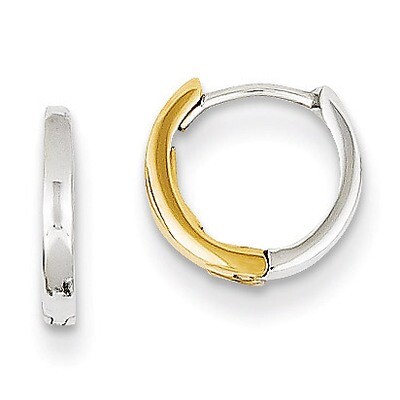 1.75mm Hinged Hoop Earrings 14k Two-tone Gold TL157, MPN: TL157, 886774562629