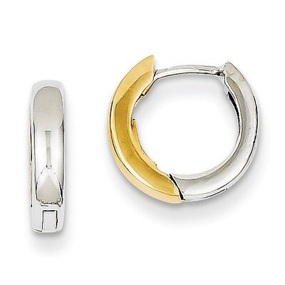 2.5mm Small Hoop Earrings 14k Two-tone Gold TL155, MPN: TL155, 869786072256