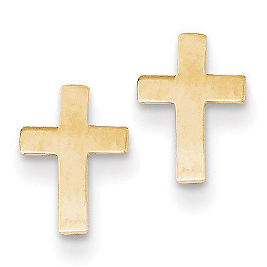 Cross Earrings 14k Gold Polished TC740, MPN: TC740, 886774118369