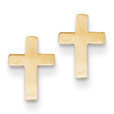 Cross Earrings 14k Gold Polished TC740