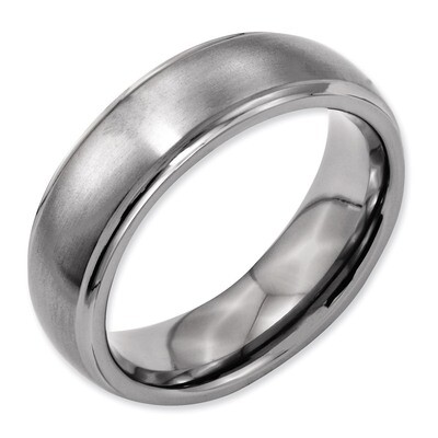 Ridged Edge 7mm Brushed and Polished Band Titanium TB37-10, MPN: TB37-10, 883957810690