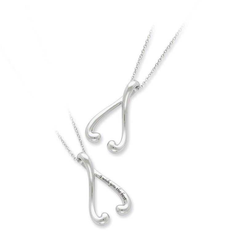 I Wish You the Best 18 Inch Necklace Sterling Silver Polished QSX267
