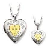 Gold-plated Heart Locket &amp; Pendant Set Sterling Silver QLS454SET, MPN: QLS454SET, 886774171845