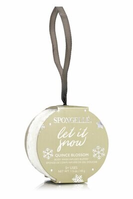 Spongelle Holiday Ornaments Let It Snow Quince Blossom Gold 5+ Washes 1.5Oz Pack of 6 AST-HOQB