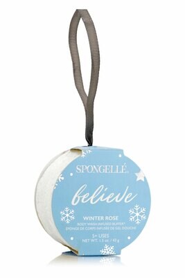 Spongelle Holiday Ornaments Believe Winter Rose Blue 5+ Washes 1.5Oz Pack of 6 AST-HOWR