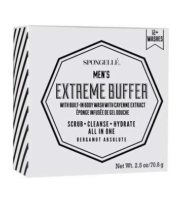 Spongelle Mini Men&#39;S Extreme Buffer Bergamot Absolut 12+ Uses Pack of 6 AST-MMBBA