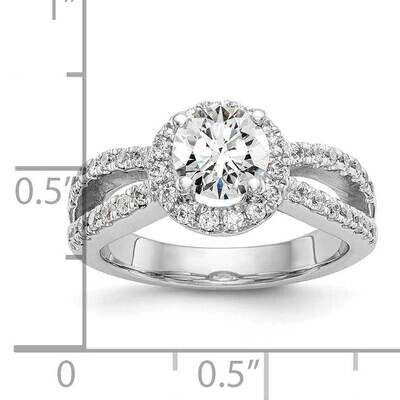 Vs/Si, D E F, S/M Round Halo Engagement Ring 14k White Gold Lab Grown Diamond RM2142E-050-WLD, MPN:…