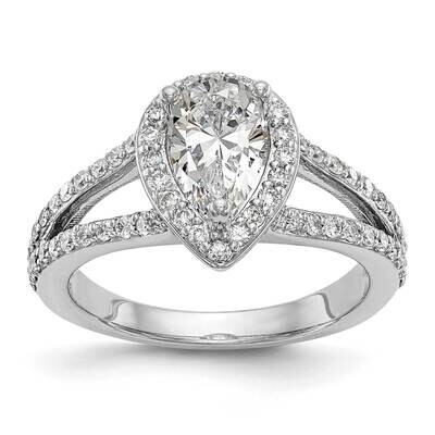 Vs/Si, D E F, S/M Pear Halo Engagement Ring 14k White Gold Lab Grown Diamond RM2335E-050-WLD, MPN: …
