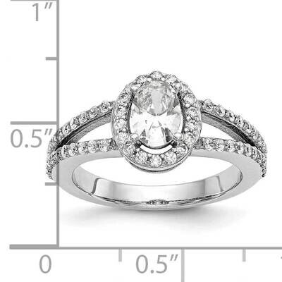 Vs/Si, D E F, S/M Oval Halo Engagement Ring 14k White Gold Lab Grown Diamond RM2333E-050-WLD, MPN: …