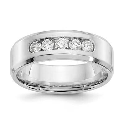 Vs/Si, D E F, Diamond Polished Bevel Band 14k White Gold Lab Grown Diamond RM3536B-050-9WLD, MPN: R…