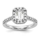 Vs/Si, D E F, S/M Emerald Halo Engagement Ring 14k White Gold Lab Grown Diamond RM2062E-150-WLD, MP…