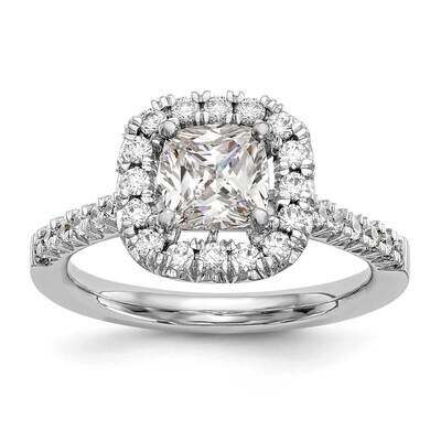 Vs/Si, D E F, S/M Cushion Halo Engagement Ring 14k White Gold Lab Grown Diamond RM2059E-050-WLD, MP…