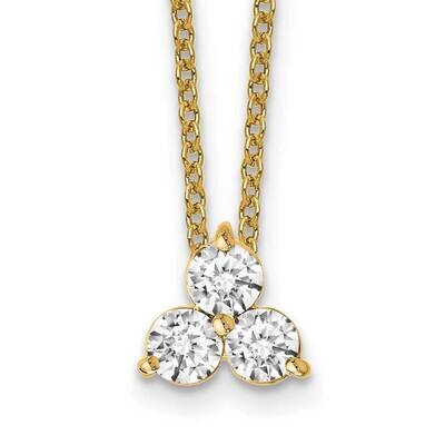 Vs/Si, D E F, Chain Silde Pendant Neckl 18 Inch 14k Gold Lab Grown Diamond PM4677-050-YLD, MPN: PM4…