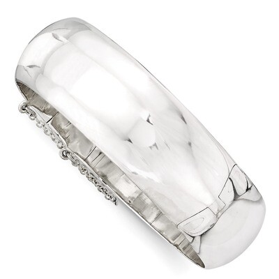 20mm Fancy Hinged Bangle Bracelet Sterling Silver QB31, MPN: QB31, 883957521770