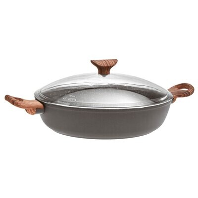 Sambonet Rock &amp; Rose Saute Pan 2 Handles With Lid Black Aluminum 51035-78, MPN: 51035-78,