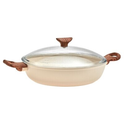 Sambonet Rock &amp; Rose Saute Pan 2 Handles With Lid Pink Aluminum 51035P78, MPN: 51035P78,