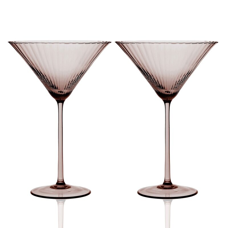 Caskata Quinn Optic Martini Glasses Set of 2 Mocha GL-OMARTINI-600