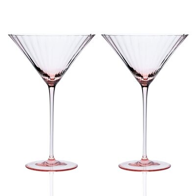 Caskata Quinn Optic Martini Glasses Set of 2 Rose GL-OMARTINI-300, MPN: GL-OMARTINI-300, 8173250109…