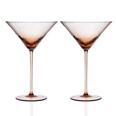 Caskata Quinn Optic Martini Glasses Set of 2 Amber GL-OMARTINI-200, MPN: GL-OMARTINI-200, 817325013…