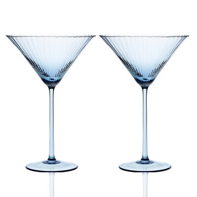 Caskata Quinn Optic Martini Glasses Set of 2 Ocean GL-OMARTINI-400, MPN: GL-OMARTINI-400, 817325010…