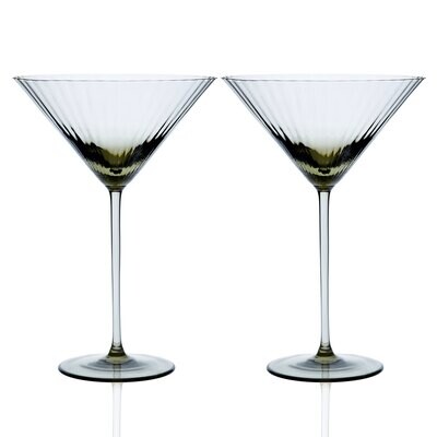 Caskata Quinn Optic Martini Glasses Set of 2 Smoke GL-OMARTINI-100, MPN: GL-OMARTINI-100, 817325014…