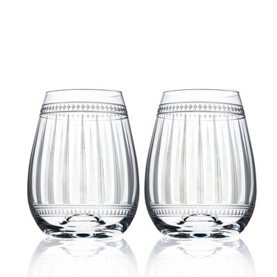 Caskata Marrakech Stemless Wine Glasses Set of 2 GL-NOSTEMWINE-170, MPN: GL-NOSTEMWINE-170, 8173250…