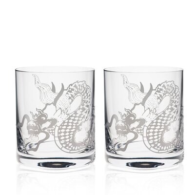 Caskata Dragon On-the-Rocks Glasses Set of 2 GL-SHORTDRINK-381, MPN: GL-SHORTDRINK-381, 817325010955
