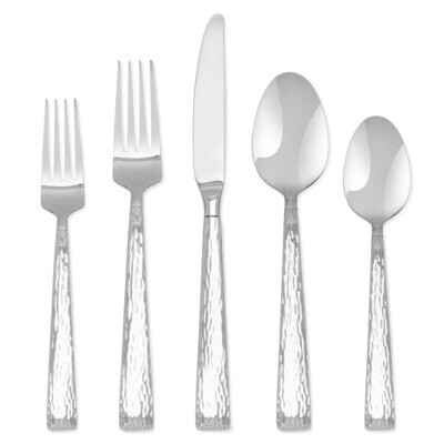 Hampton Forge Brocade Hammered 45 Piece Flatware Set 362B045HBB, MPN: 362B045HBB, 733652151423